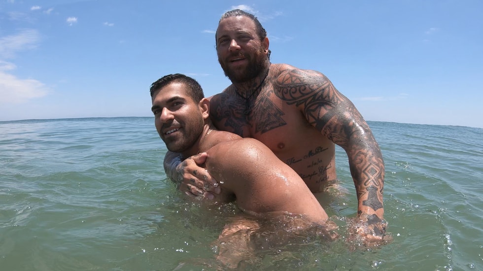 Naked Hunks at the Beach